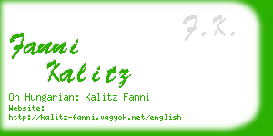 fanni kalitz business card